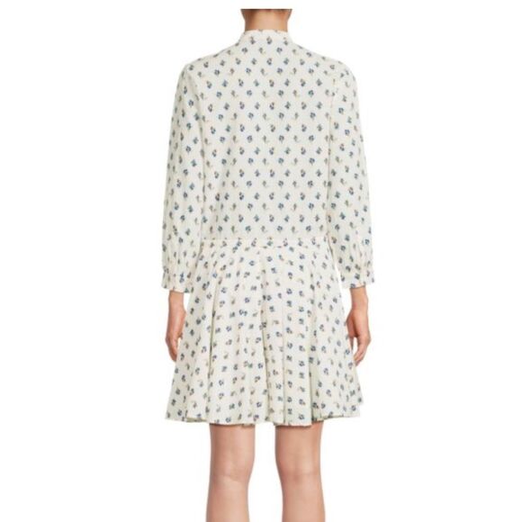 Zadig & Voltaire Ranil Light Flower Long Sleeve Cotton Blend Dobby Dress NWOT - Picture 2 of 9